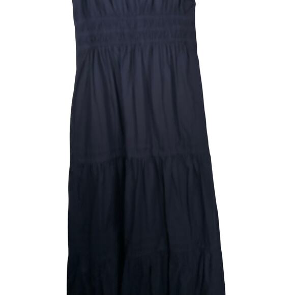 NWOT Quince Women's Navy Blue Tiered Maxi Dress XS Organic Poplin 4480-90 - Picture 11 of 11